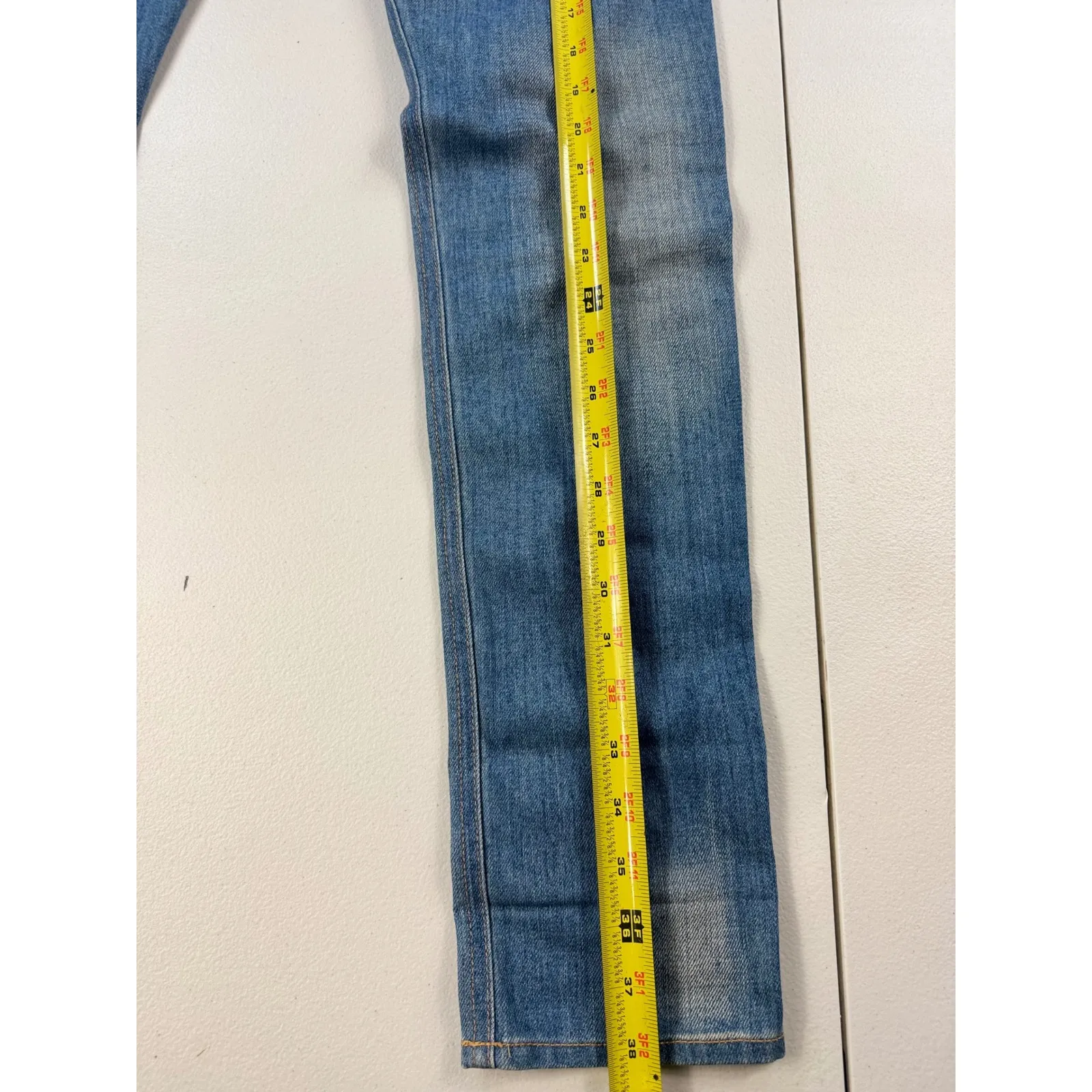 Rag & Bone The Dre Low Rise Ankle Skinny‎ Jeans Size 24 Green Cast Wash Denim - Image 8