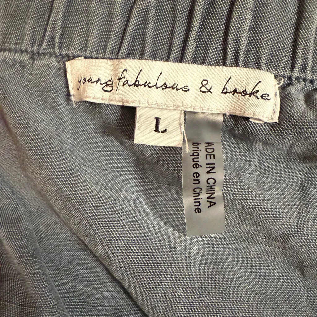 YFB Strapless Grey Jumpsuit Large - Image 3