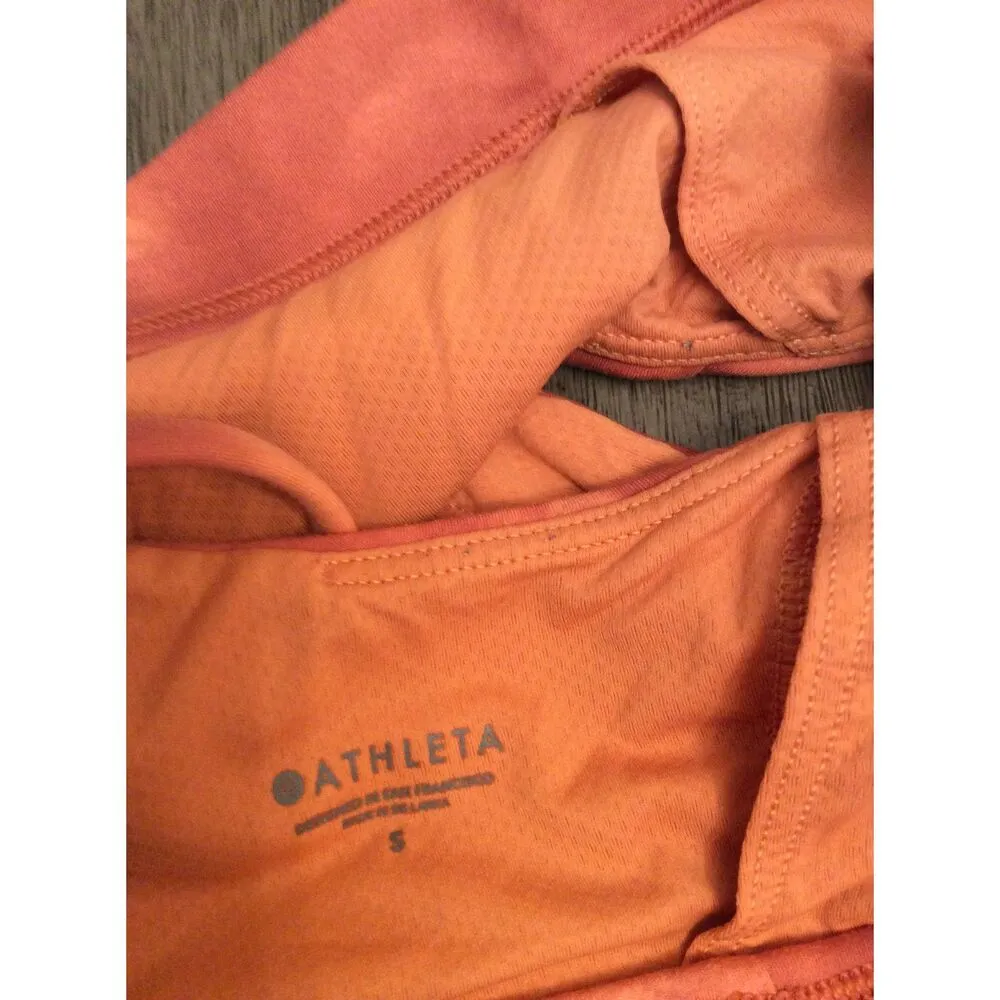 Athleta Sports Bra Criss Cross Back Size Small S Peach Burnt Orange VNC - Image 4