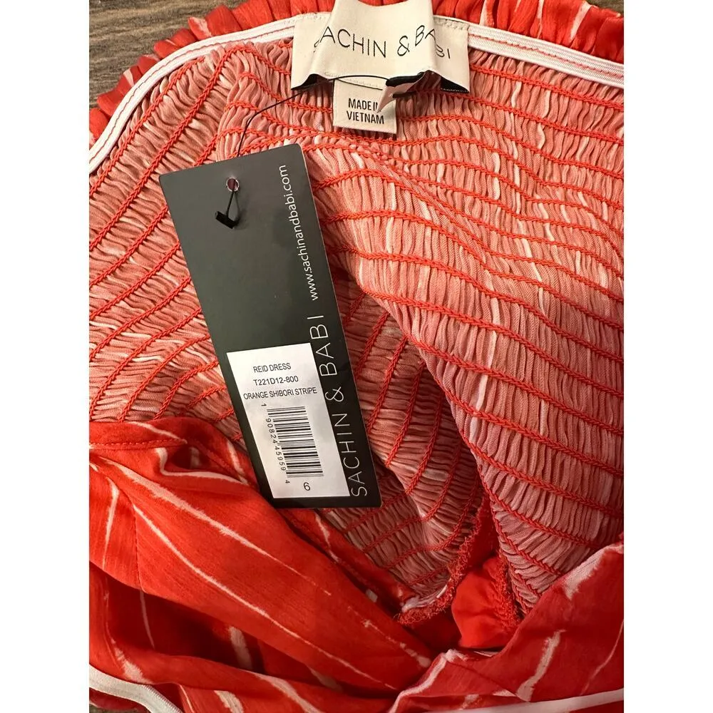 Sachin & Babi Reid Halterneck Midi Dress – Striped Georgette – Size 6 NWT - Image 9