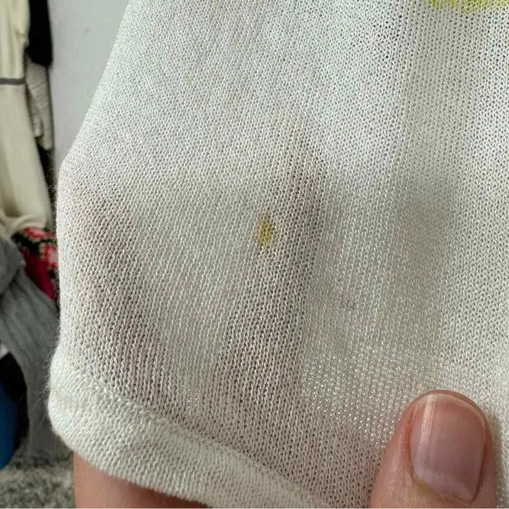 Desigual White Multi Color Floral Print Scoop Neck Sheer Lightweight Sweater XXL - Image 5