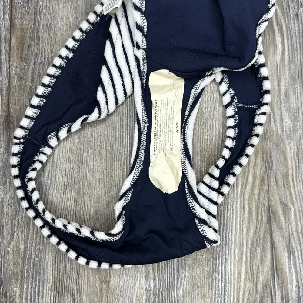 Aerie Womens Bikini Swim Bathing Suit Bottoms Striped Blue White Size S Small - Image 3