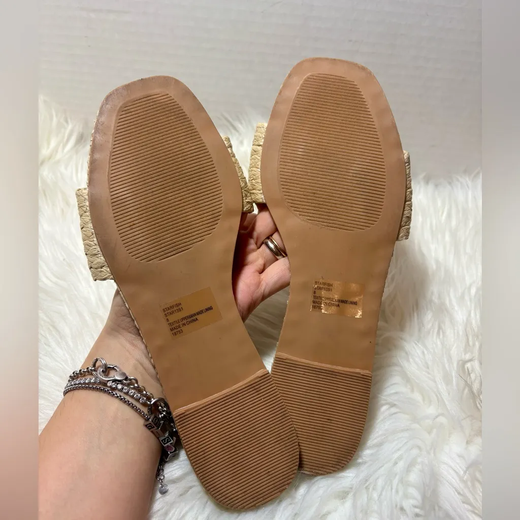 STEVE MADDEN Starfish Straw Woven Strap Sandals - Image 6
