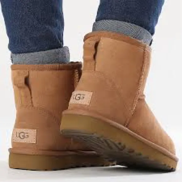 UGG CLASSIC ULTRA MINI CHESTNUT BOOTS Sheepskin Footwear - Image 2