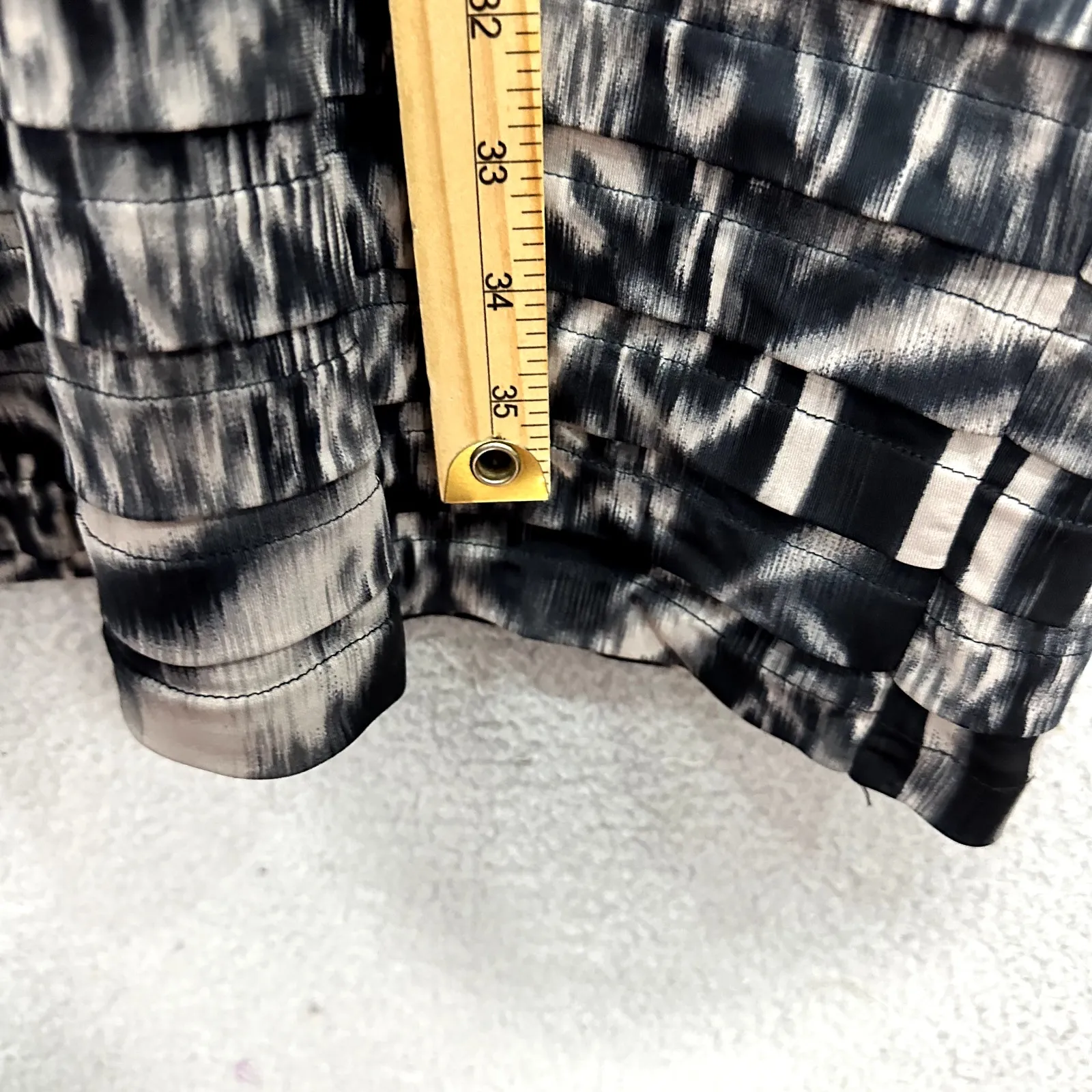 Adrianna Papell Dress Womens 8 Black  Abstract‎ Print Ruched Office Glam Career - Image 4