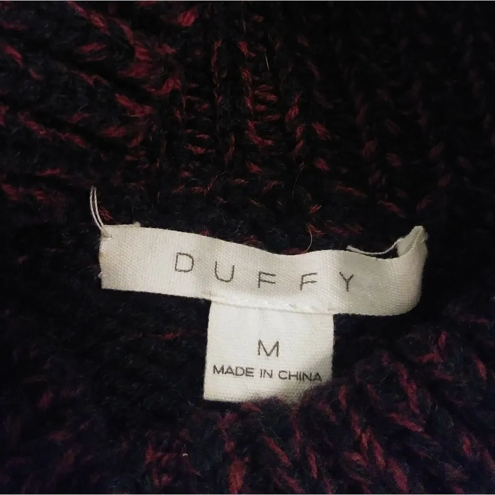 Duffy Black & Red 100% Wool Turtleneck Sweater Red Size M - Image 5