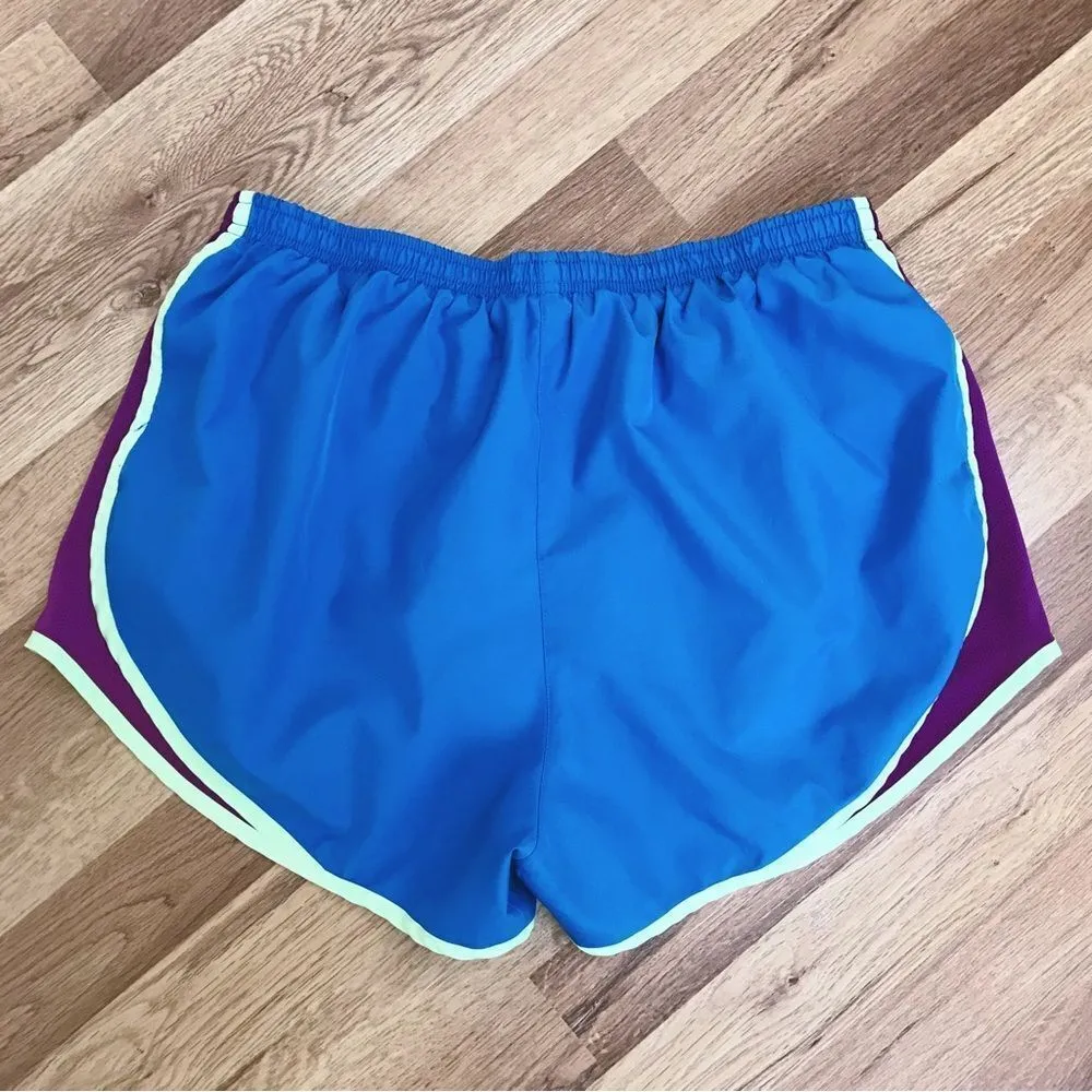 NIKE Women’s Dri-Fit Tempo Running Shorts Athletic Workout‎ Teal Purple Sz Large - Image 2