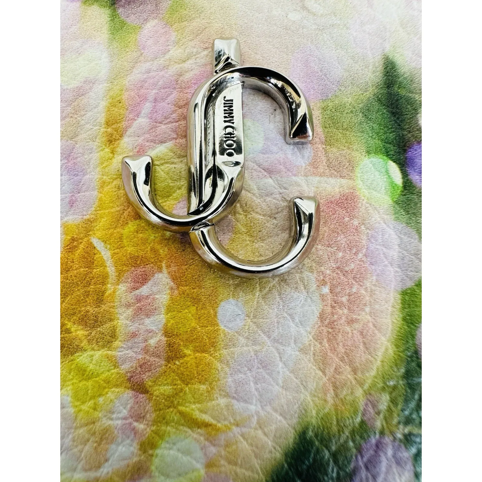 Jimmy Choo Coin Case Wallet Zip-Around Floral Pattern LISE-Z Card Holder‎ Purple - Image 3