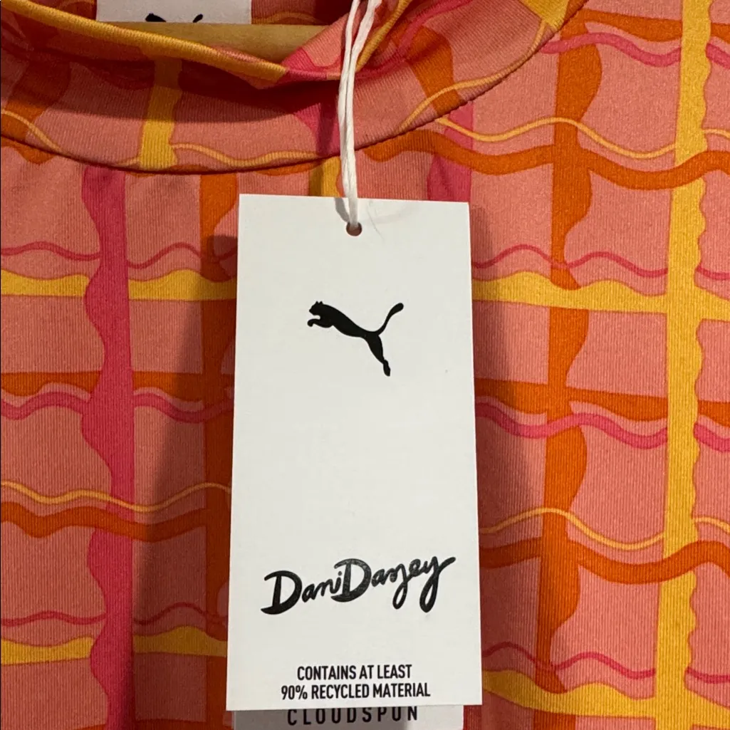 Dani Dazey Puma golf shirt xxl stretch abstract plaid bright NEW - Image 6