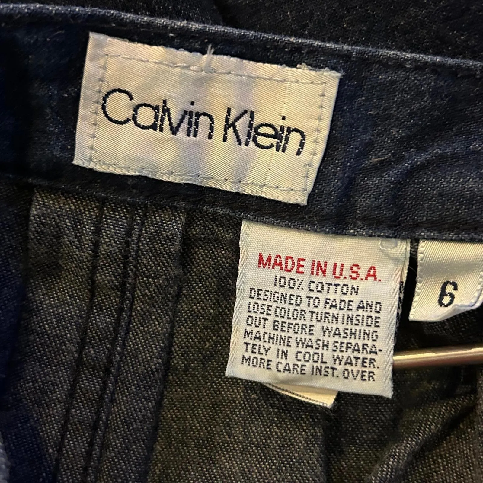 Vintage Calvin Klein Womens Pleated Denim Midi Skirt Size 6 Y2K - Image 6