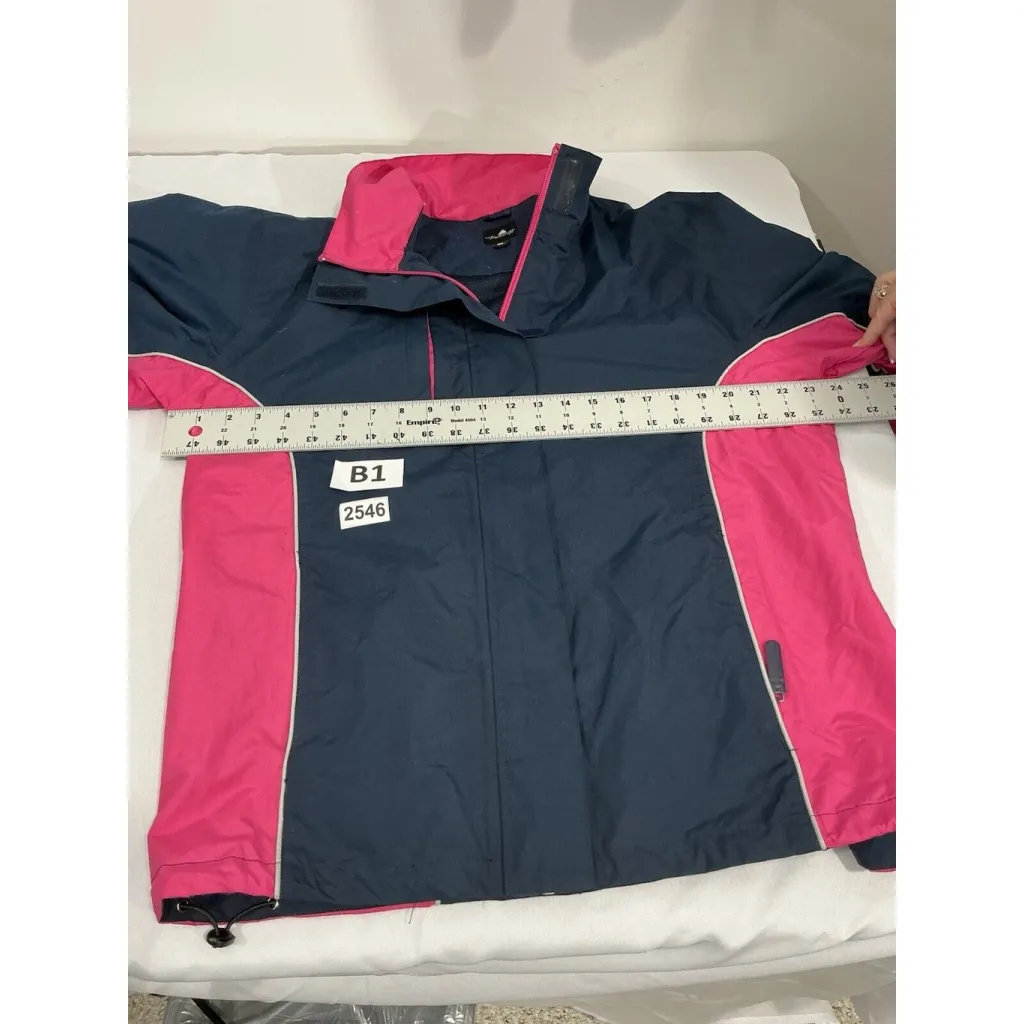 Womans The Weather Co XL Navy Pink Zip Up Removable Sleeve Jacket - Image 5