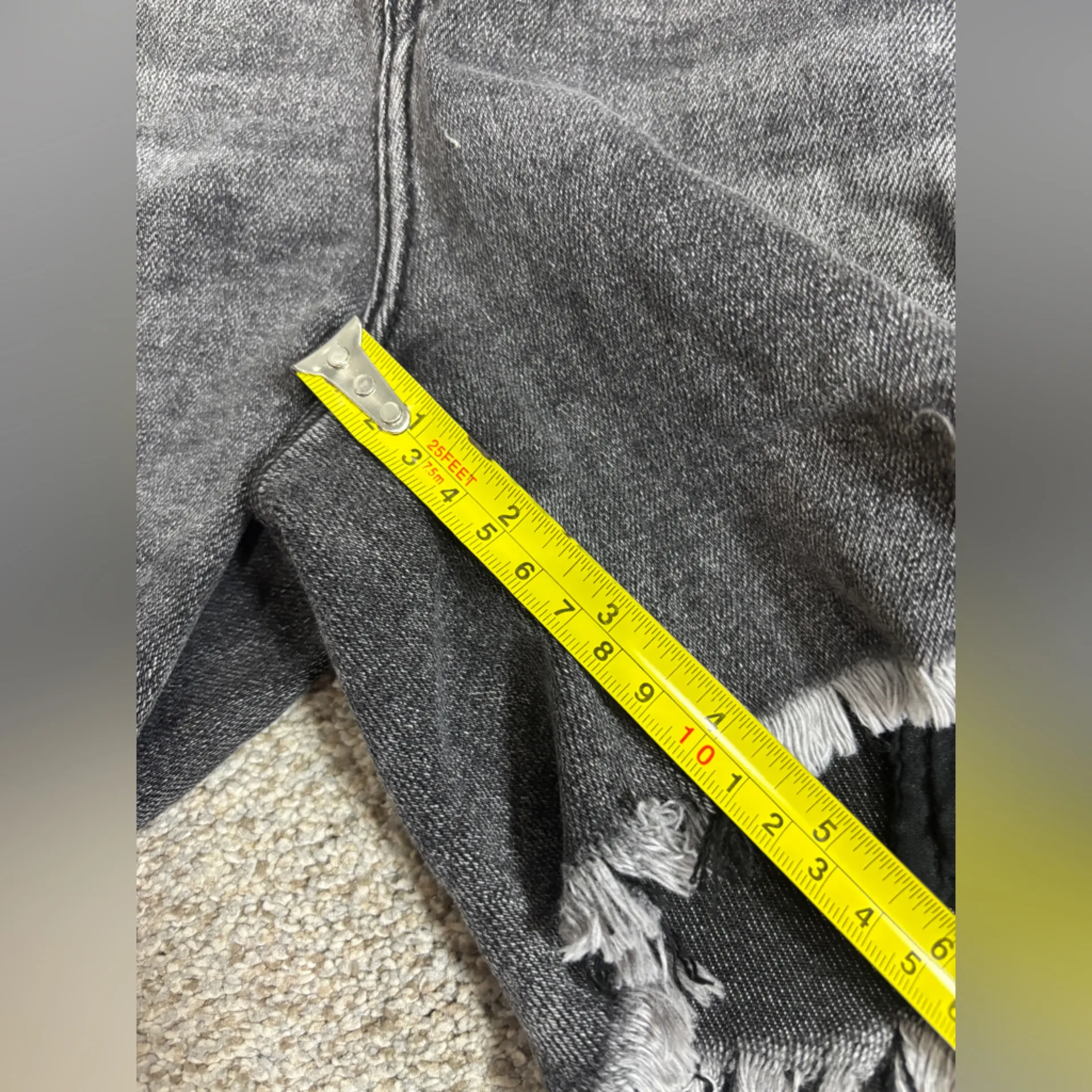 NWT Risen THOMAS Shorts DARK GREY High Rise Distressed Dark Grey 2X Gray - Image 10