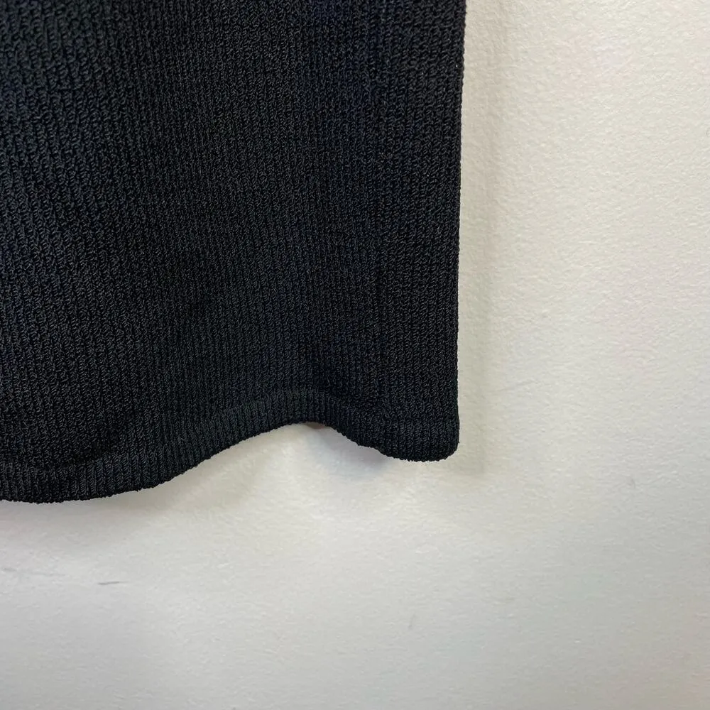 St John Basics Santana Knit Wool Blend Long Black Skirt Back Slit womens 6 - Image 8