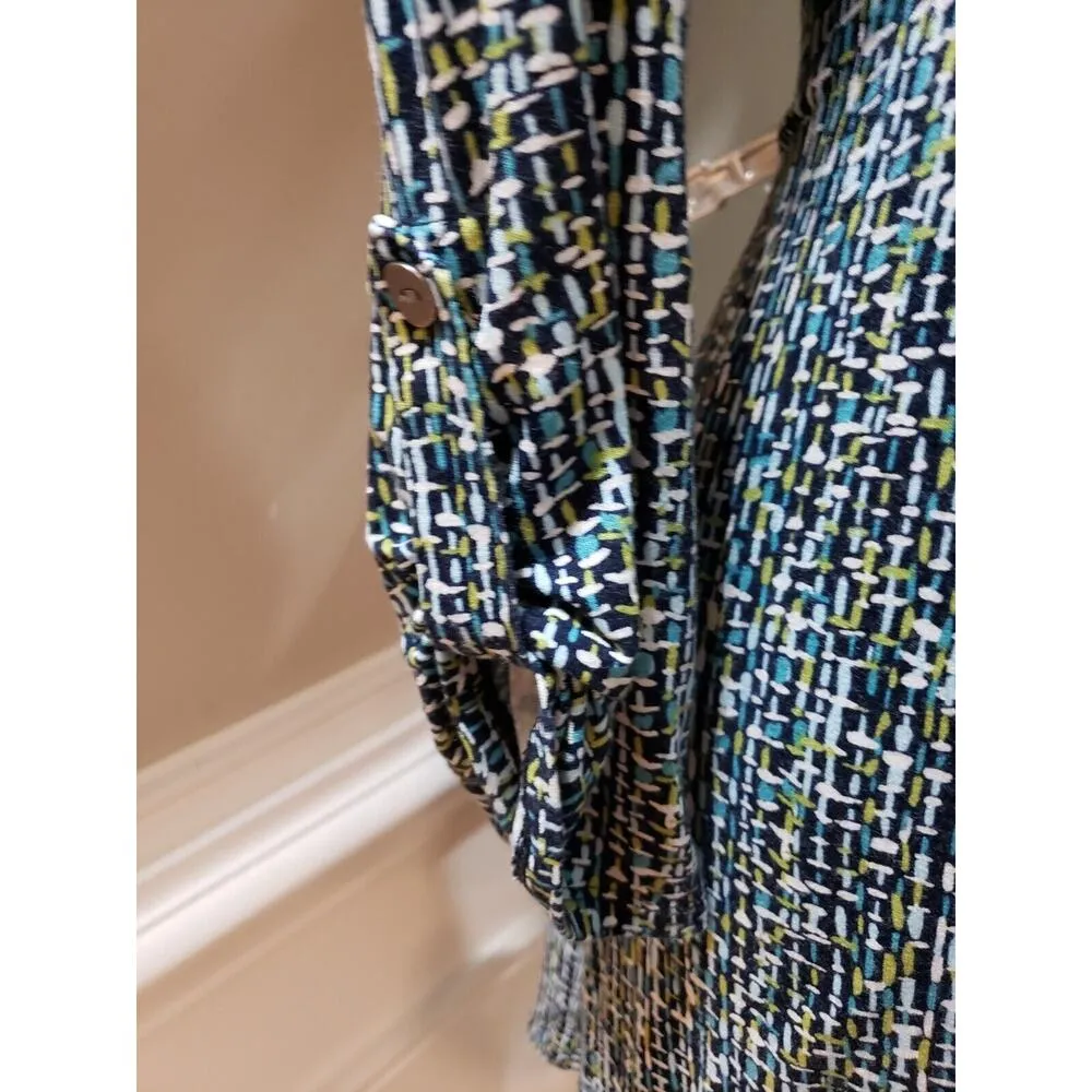 J. Jill Women's Multicolor Polyester Round Neck Long Sleeve Casual Top Blouse L - Image 4