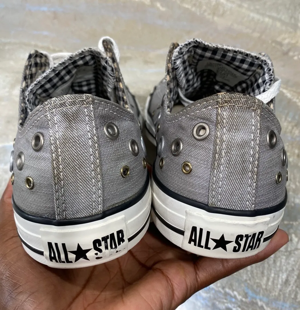All Star Low Tops Lace Up Gray Shoes Women’s 10 - Image 6