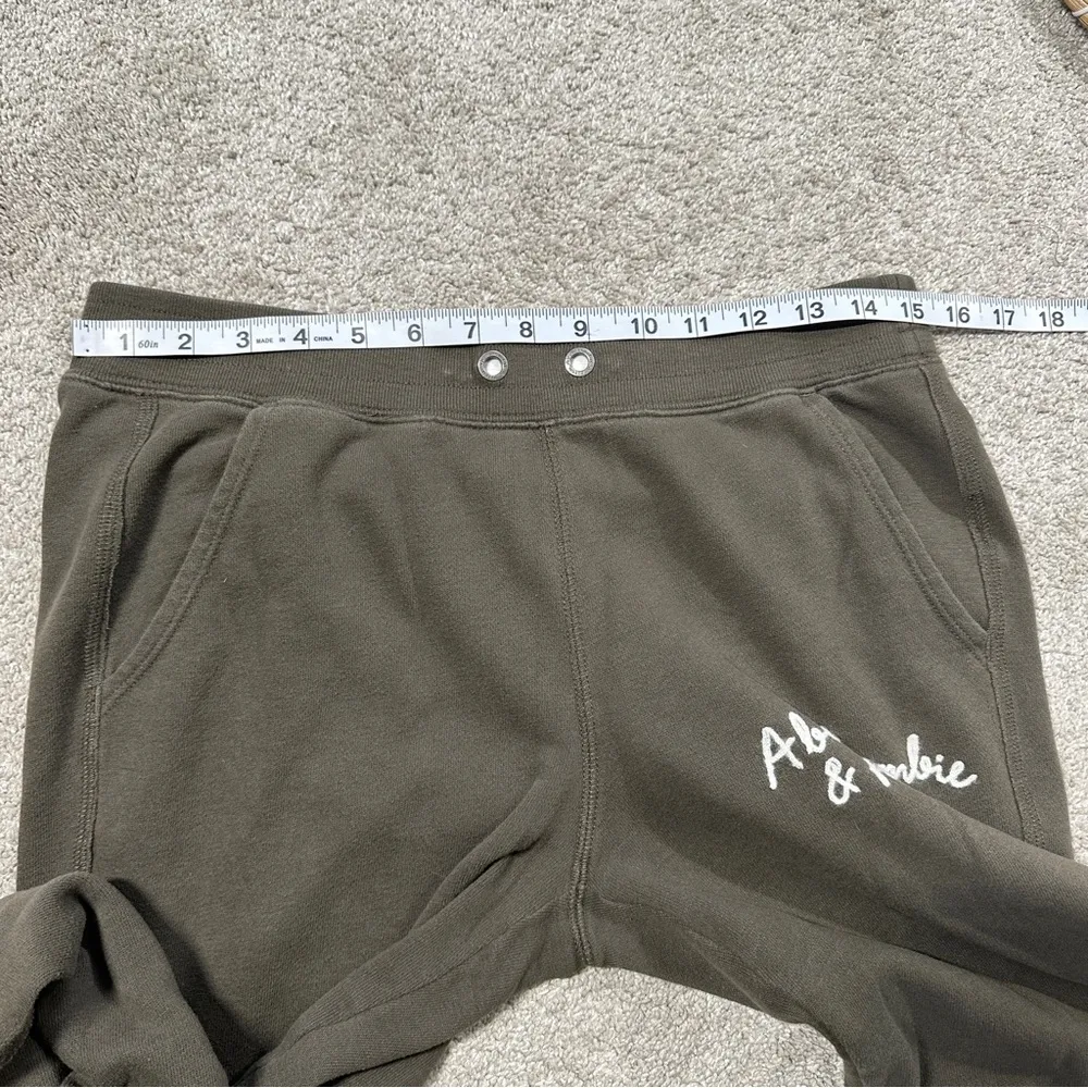 Abercrombie & Fitch Sunday Jogger Logo Sweat Pants Pull On Mid Rise in Green S - Image 11