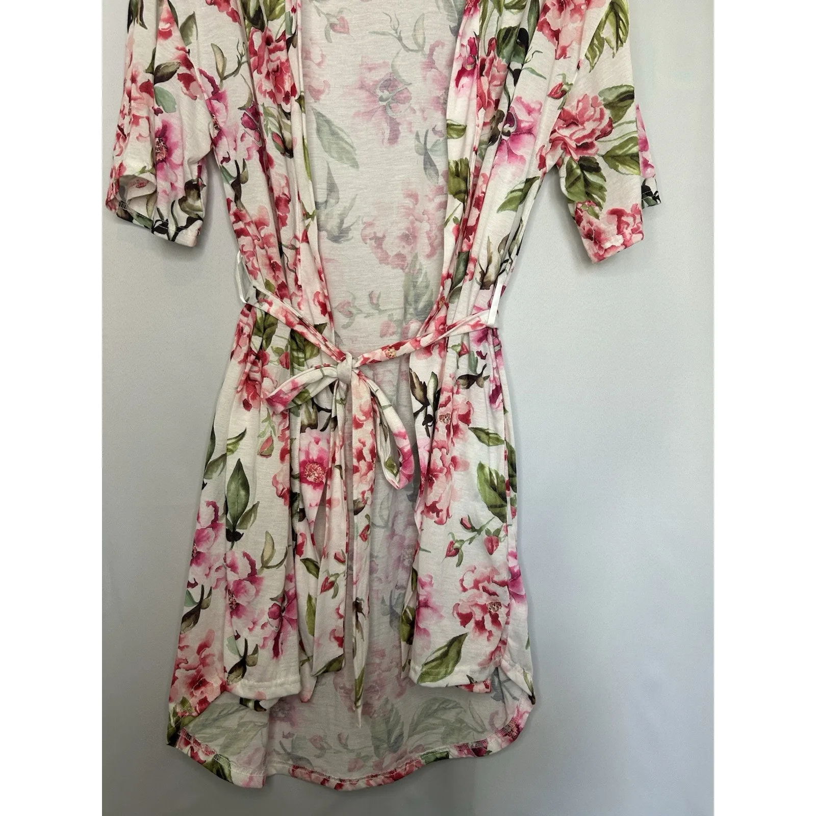 Show‎ Me Your Mumu “Brie” Robe “Garden of Bloom” White W/Pink Floral Print-OS - Image 3