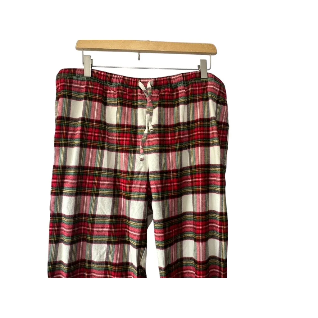 Hanna Andersson Red Plaid Flannel Pajama Pants Size Large - Image 3