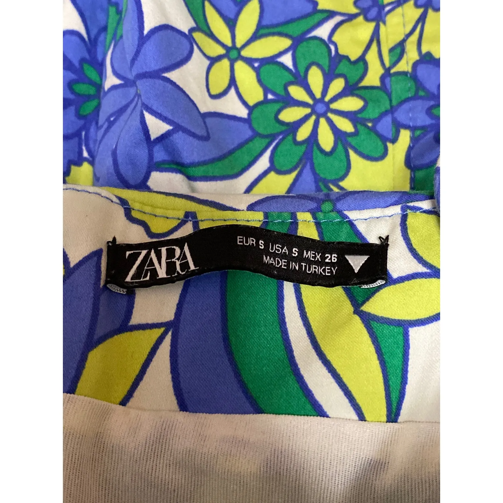 Zara Multicolor Floral Sleeveless Cami Camisole Mini Tank Bodycon Dress Size S - Image 3