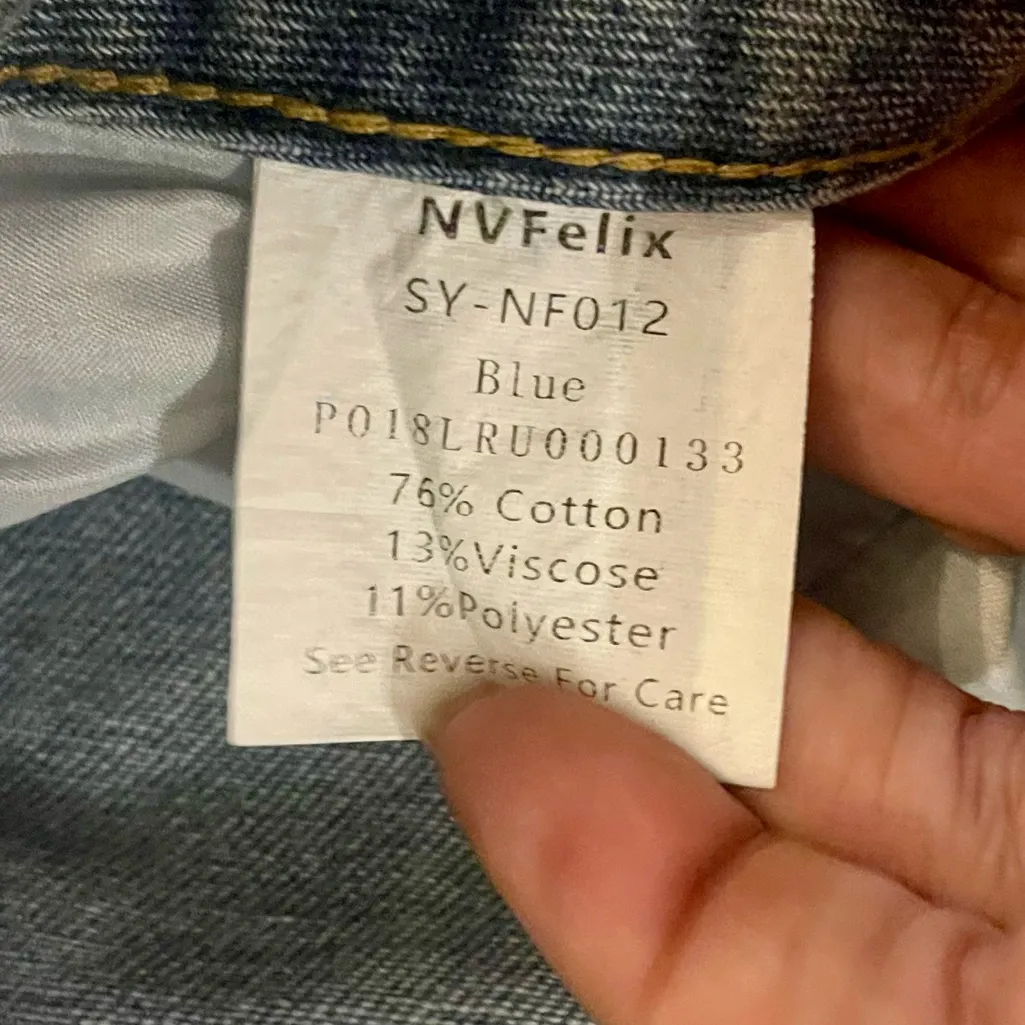 NWT High Rise Straight Leg Jeans Waist 33" Felix Denim Blue - Image 4