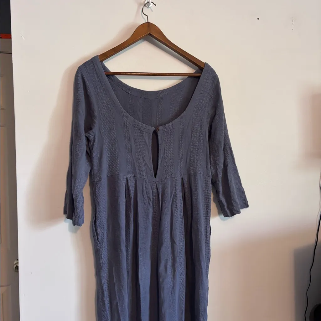 Free People Blue Shiloh Cotton Linen Blend One-Piece Jumpsuit in Wild Moon - Image 8