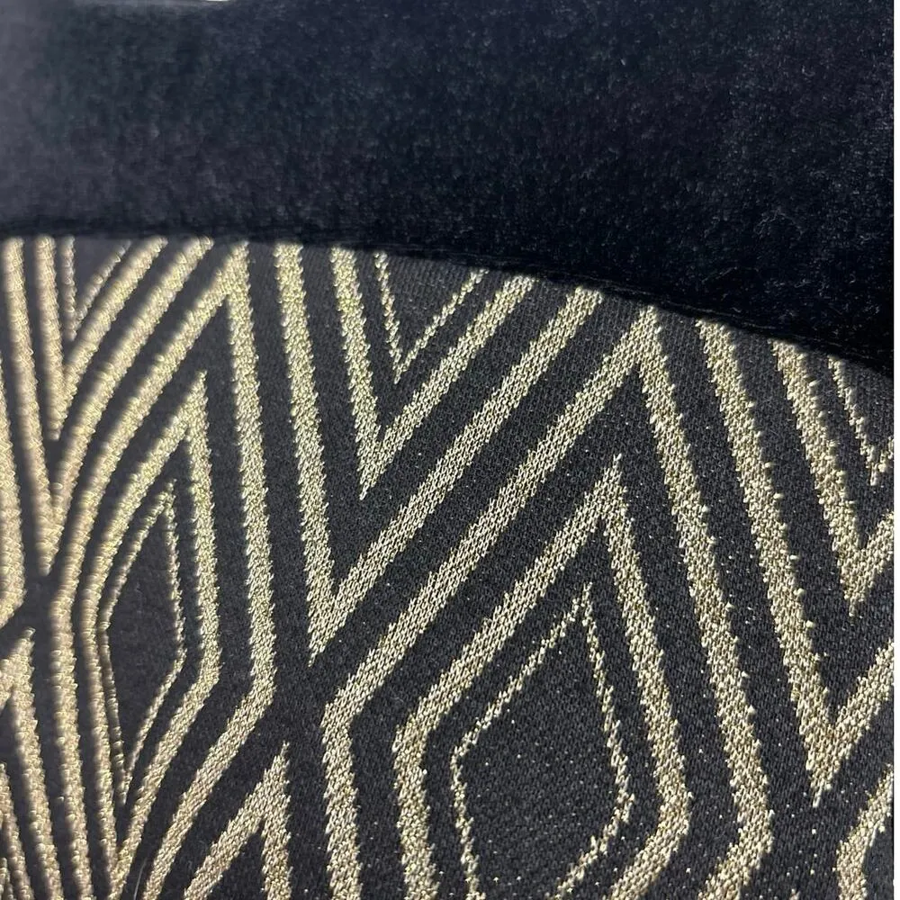 Gabby Skye Metallic Gold Black Velvet Diamond Argyle 3/4 Sleeve Sheath Dress 6 - Image 6