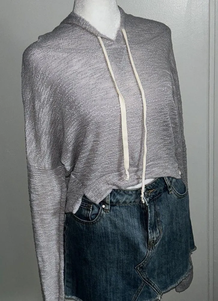 Hollister Women’s Oversized Drop Shoulder Hooded Lightweight Crop Front Sweater - Image 9