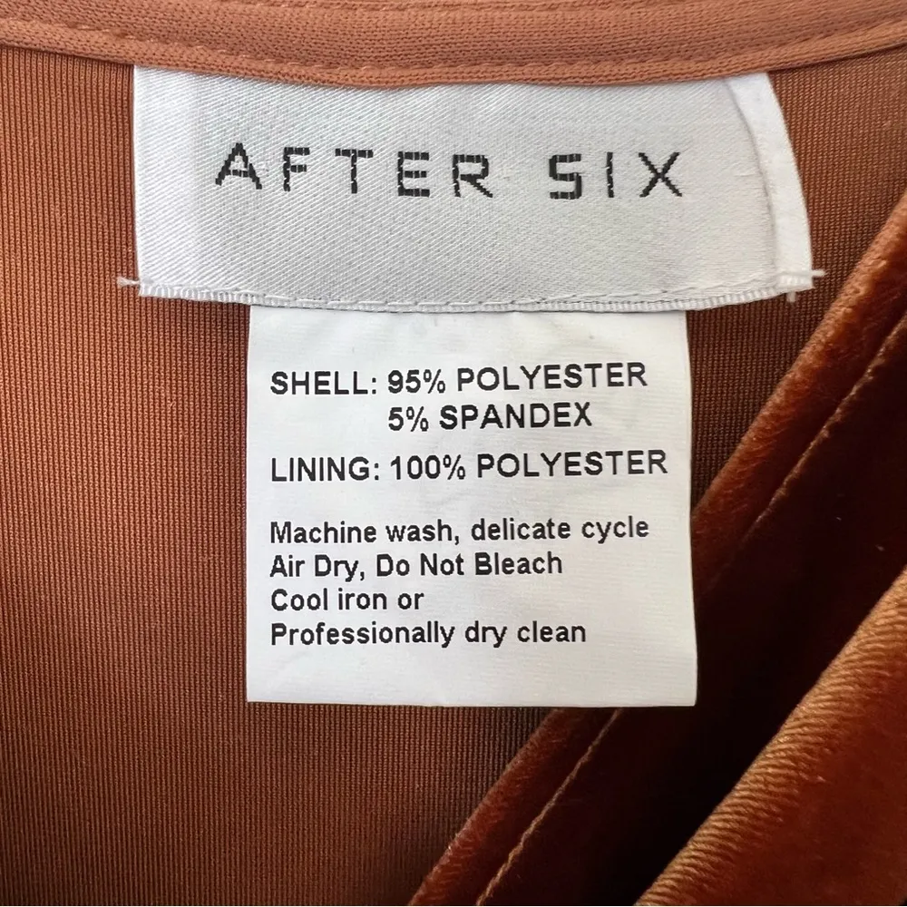 Dessy Collection 1536 Velvet Wrap Maxi Dress Gown Golden Almond Size Small NWT - Image 8