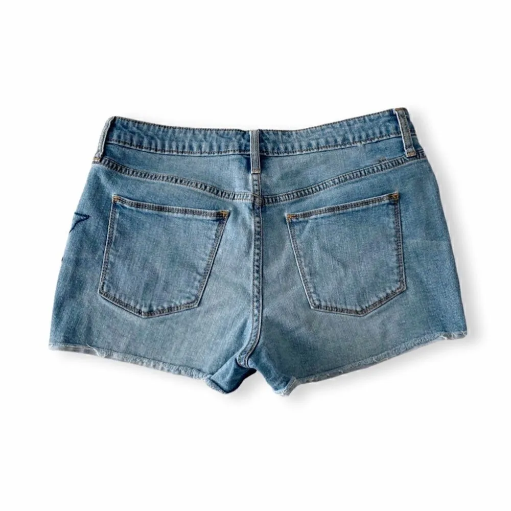 Universal Thread Floral Embroidered Mid Rise Denim Jean Shorts - Image 5