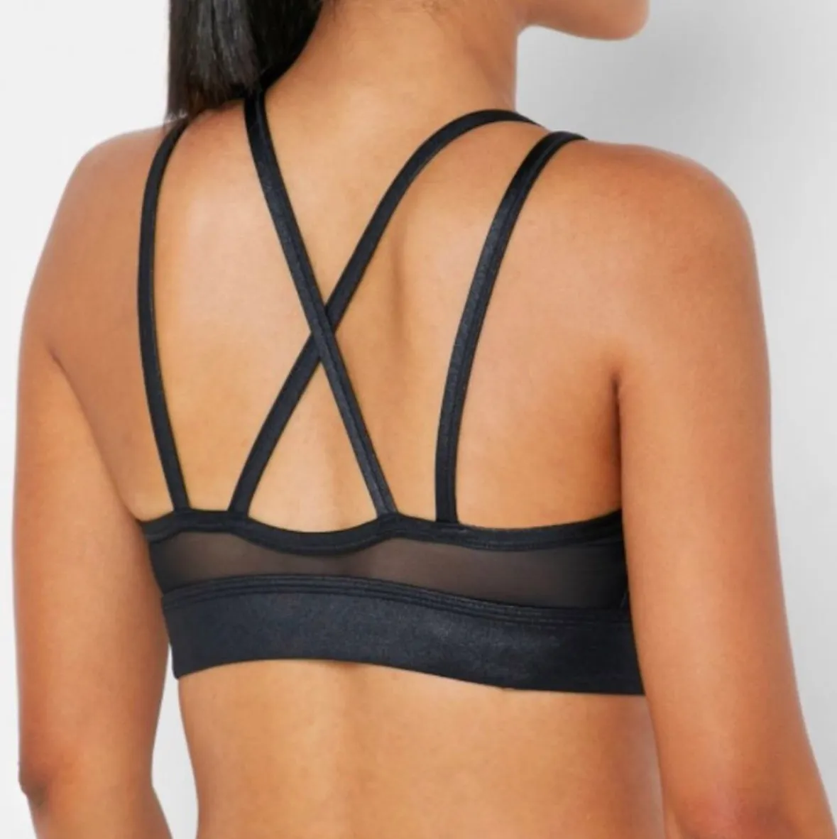 Nike New  Black Shimmer Indy Dazzle Sports Bra Size Large - Image 2