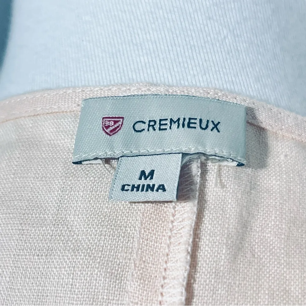 Cremieux 100% linen peach tank with lace up bodice size M - Image 5