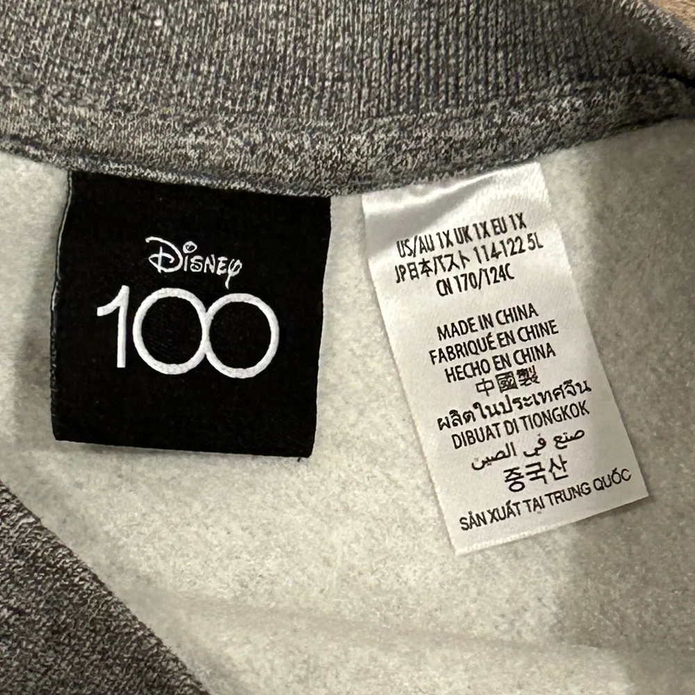 Walt Disney Wonderful World of Color Cropped Crewneck Sweatshirt, Size 1X Gray - Image 4