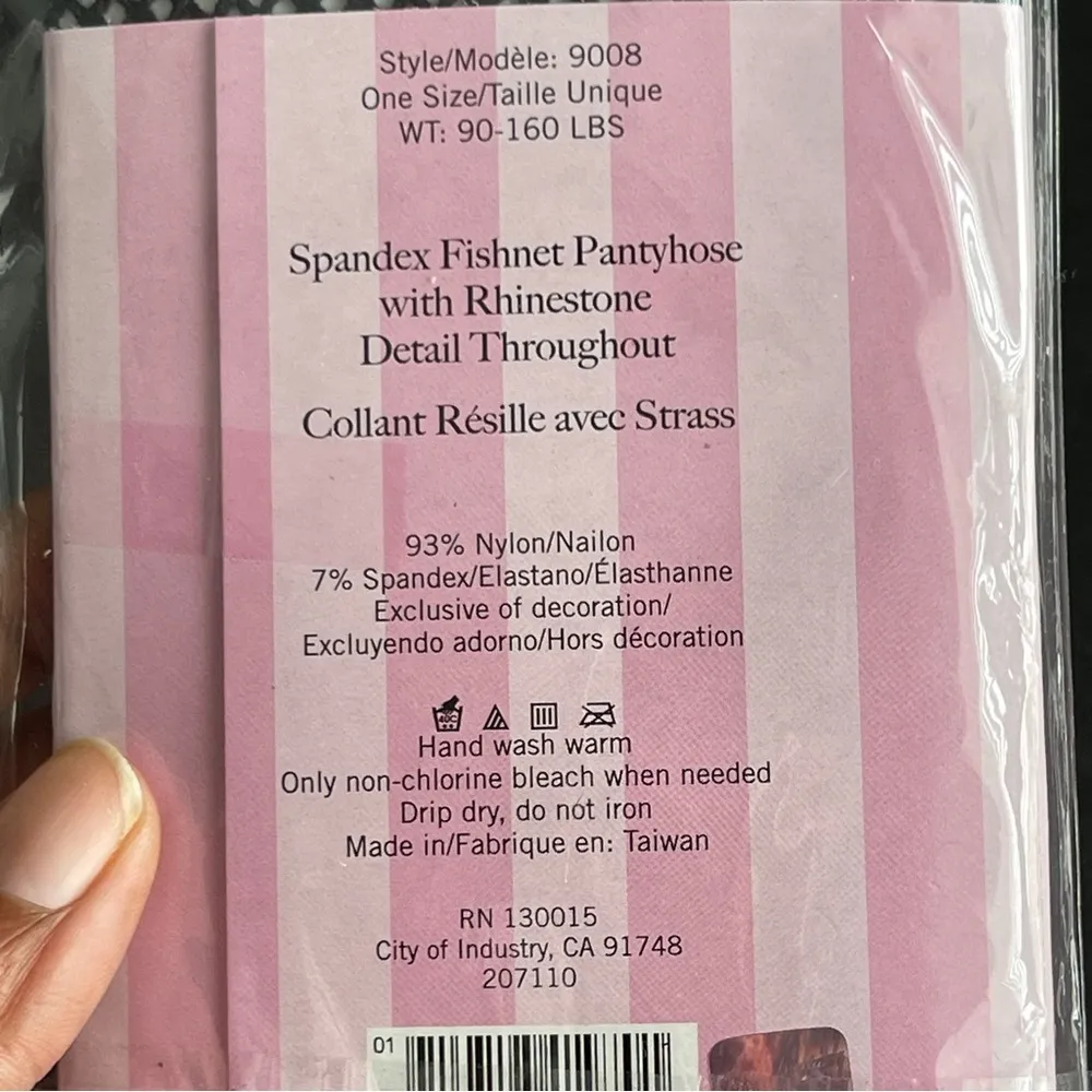 LEG AVENUE | Black Rhinestone Embellished Fishnet Pantyhose Sz OS - Image 3