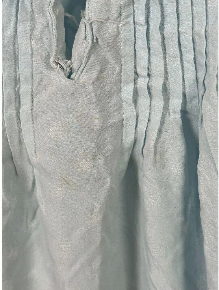 Miss Elaine Large Nightgown Blue Lace Trim Rayon Sleeveless Short Polka Dot - Image 10