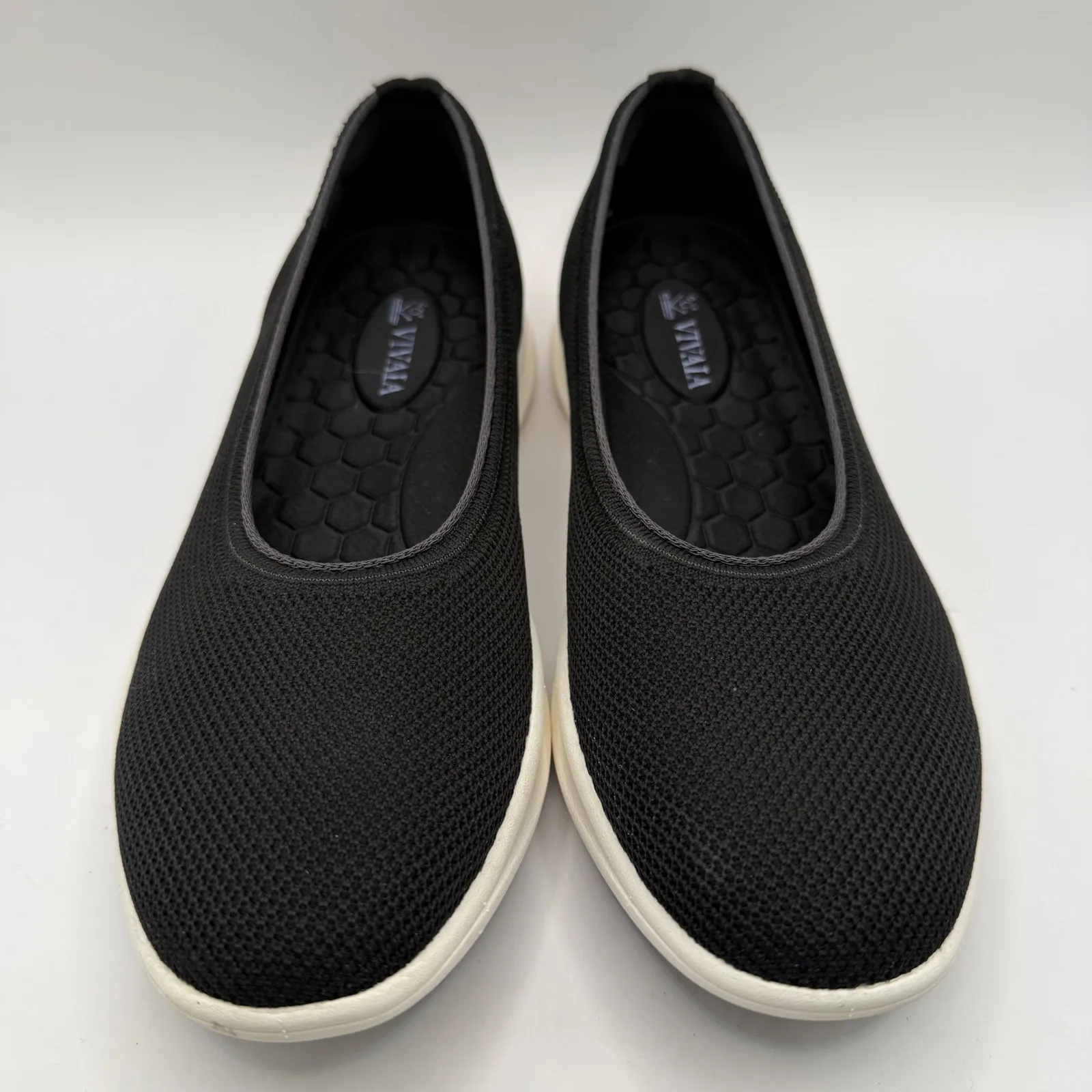 VIVAIA Walker Pro Hybrid Black Knit Comfort Ballet Flats Slip On Women's 38.5 Size 7.5 - Image 2