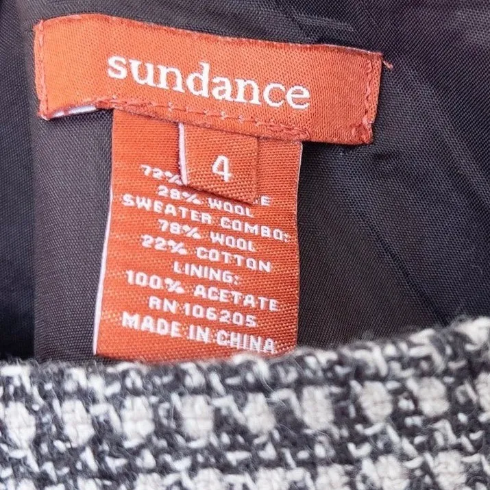 Sundance Womens Houndstooth Wool Skirt Size 4 Brown Preppy Heritage Academia - Image 5