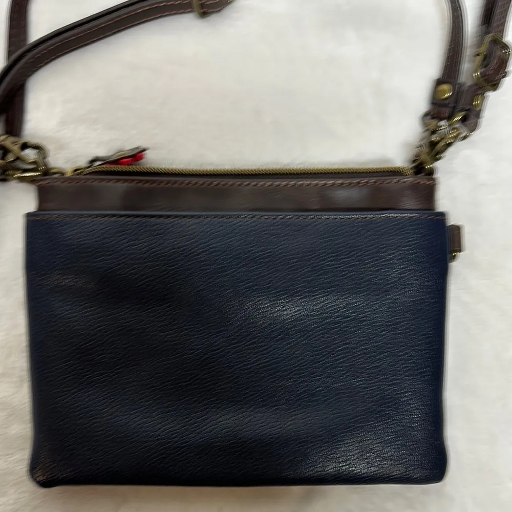 NWOT Chala Blue and Red Crossbody Bag with Cardinal Embroidery - Image 4