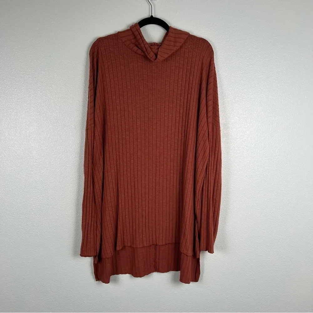 Urban Outfitters Out From Under Iona Ribbed Tunic Turtle‎ Neck Orange Sz L - Image 2