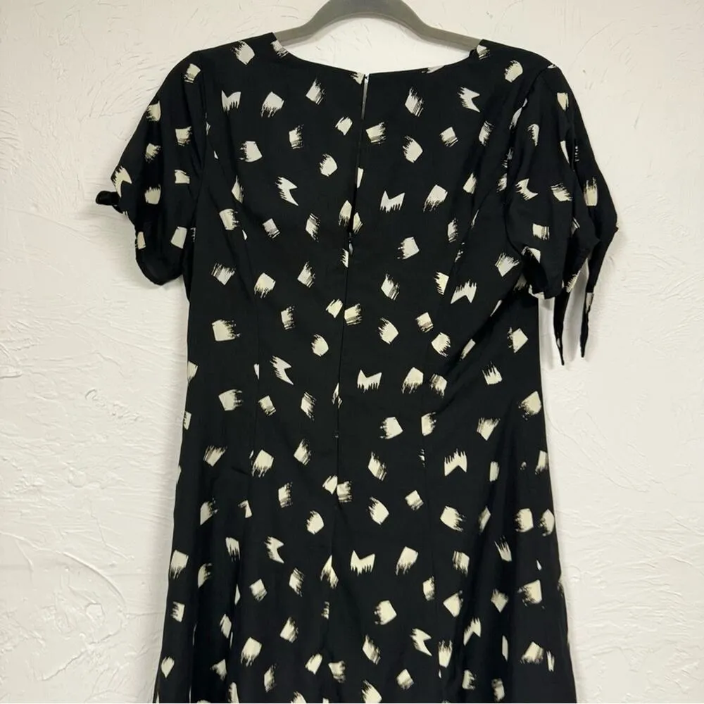 Skies Are Blue Black Spotted Tie Short Sleeve Mini Dress Womens S Casual - Image 12