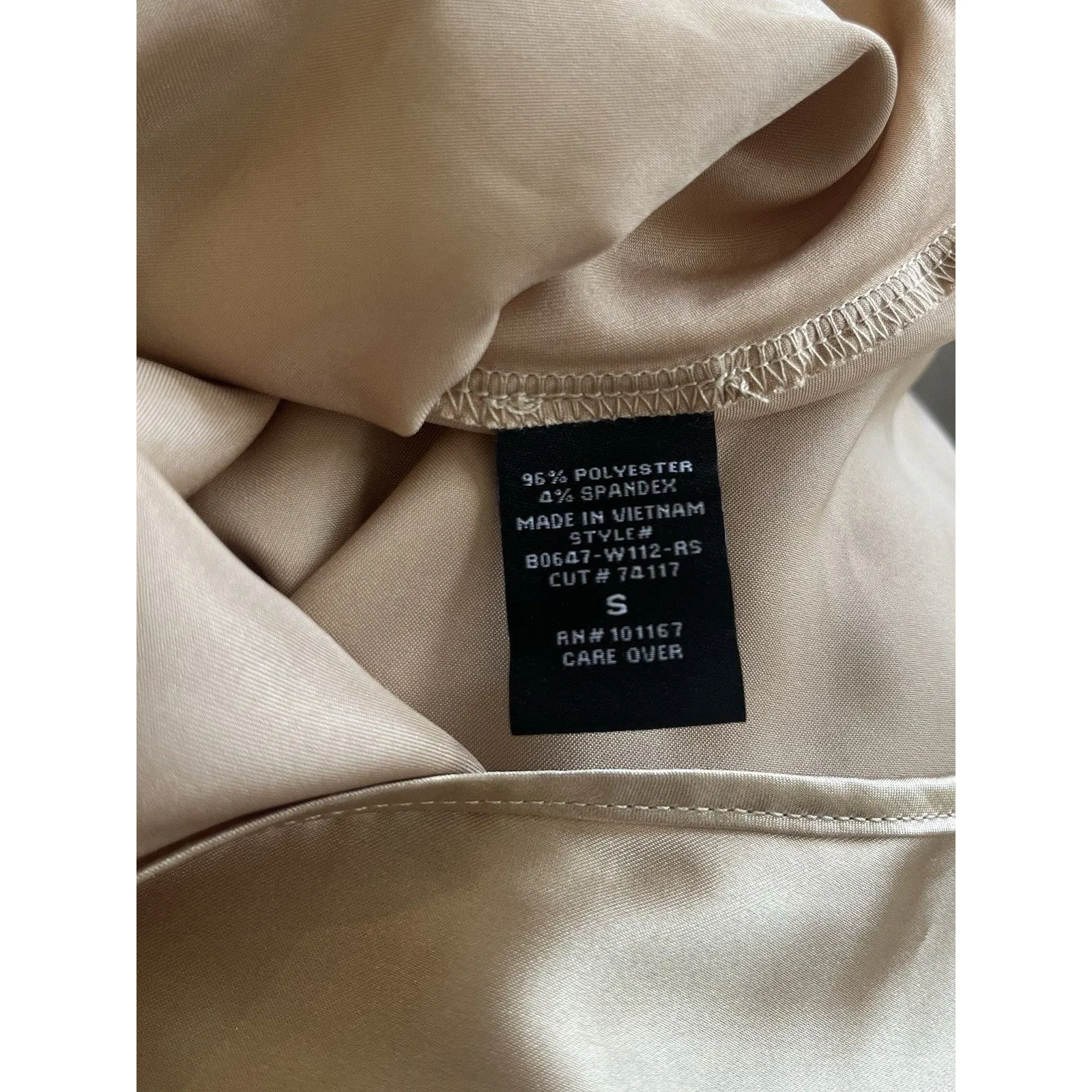 Cha Cha Vente Gold Sz Small Satin Feel Flowy Batwing Blouse Top - Image 5