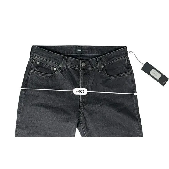 Edwin Simon Mid Rise Straight Leg Black Jeans 27 Denim Button Fly NWT - Image 4