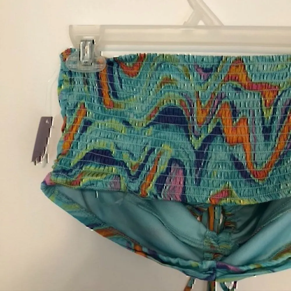 NEW NWT WILD FABLE Keyhole Halter Bandeau Crop Top Aqua Blue Swirl Y2K 90s Tank - Image 12