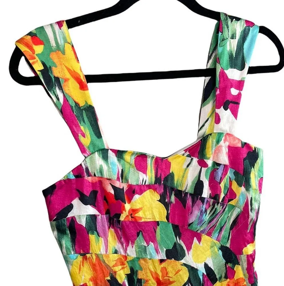 Suzi Chin for Maggie Boutique Floral Silk Blend Sleeveless Dress Size 6 - Image 2