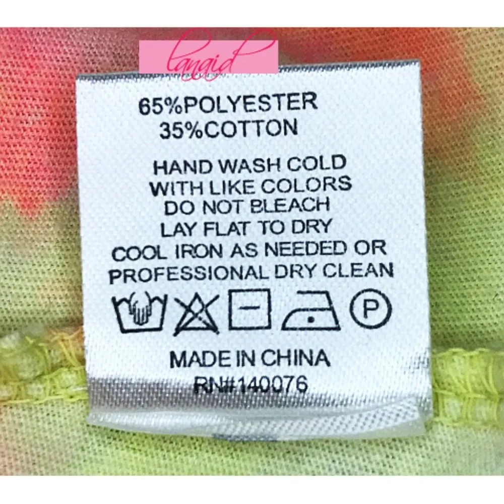 Charlotte Tank Top Neon Bright Tie-Dye Tied Knot Scoop Neck M - Image 4