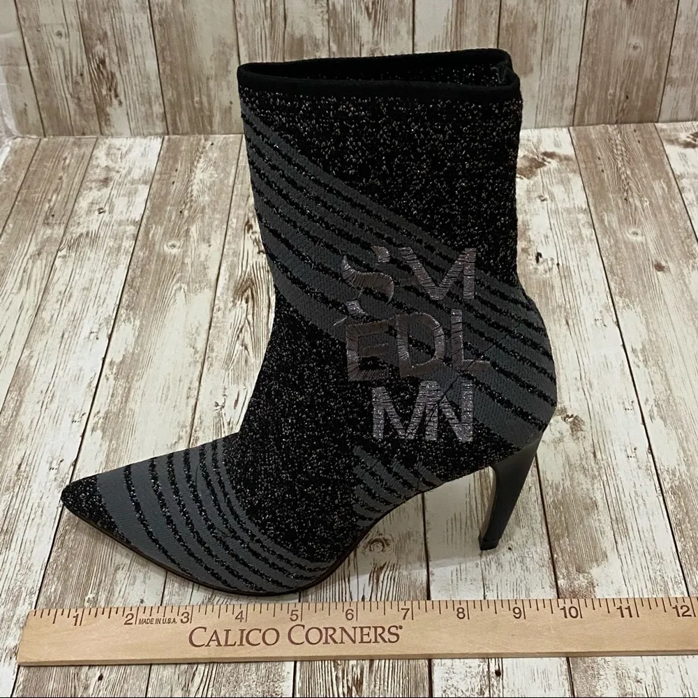 “Fenya” Metallic Pewter Multi Knit Sock Booties Size 6 - Image 7