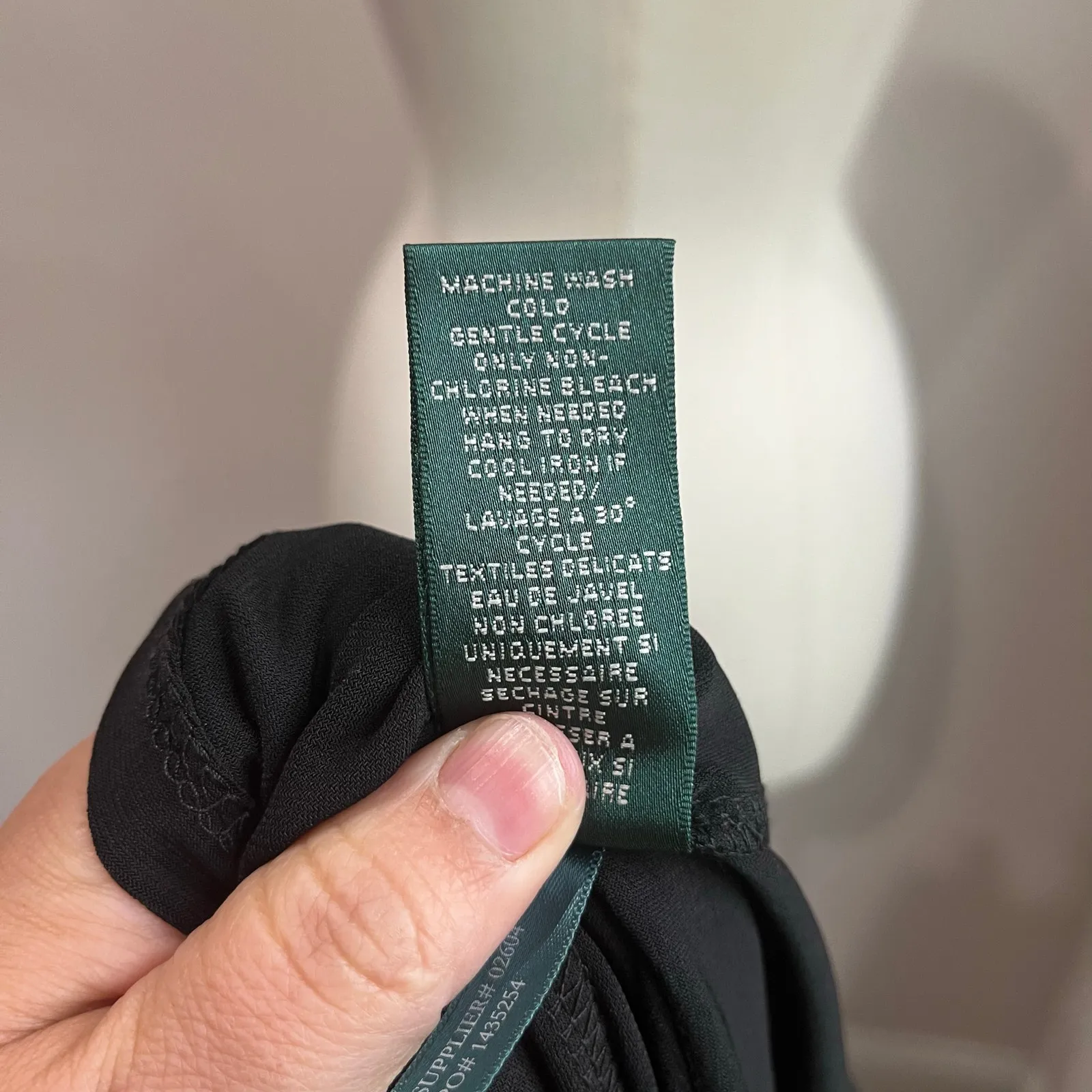 Lauren Ralph Luren Sleeveless Faux Wrap Dress Empire Waist Ruched Black Sz 12 - Image 7