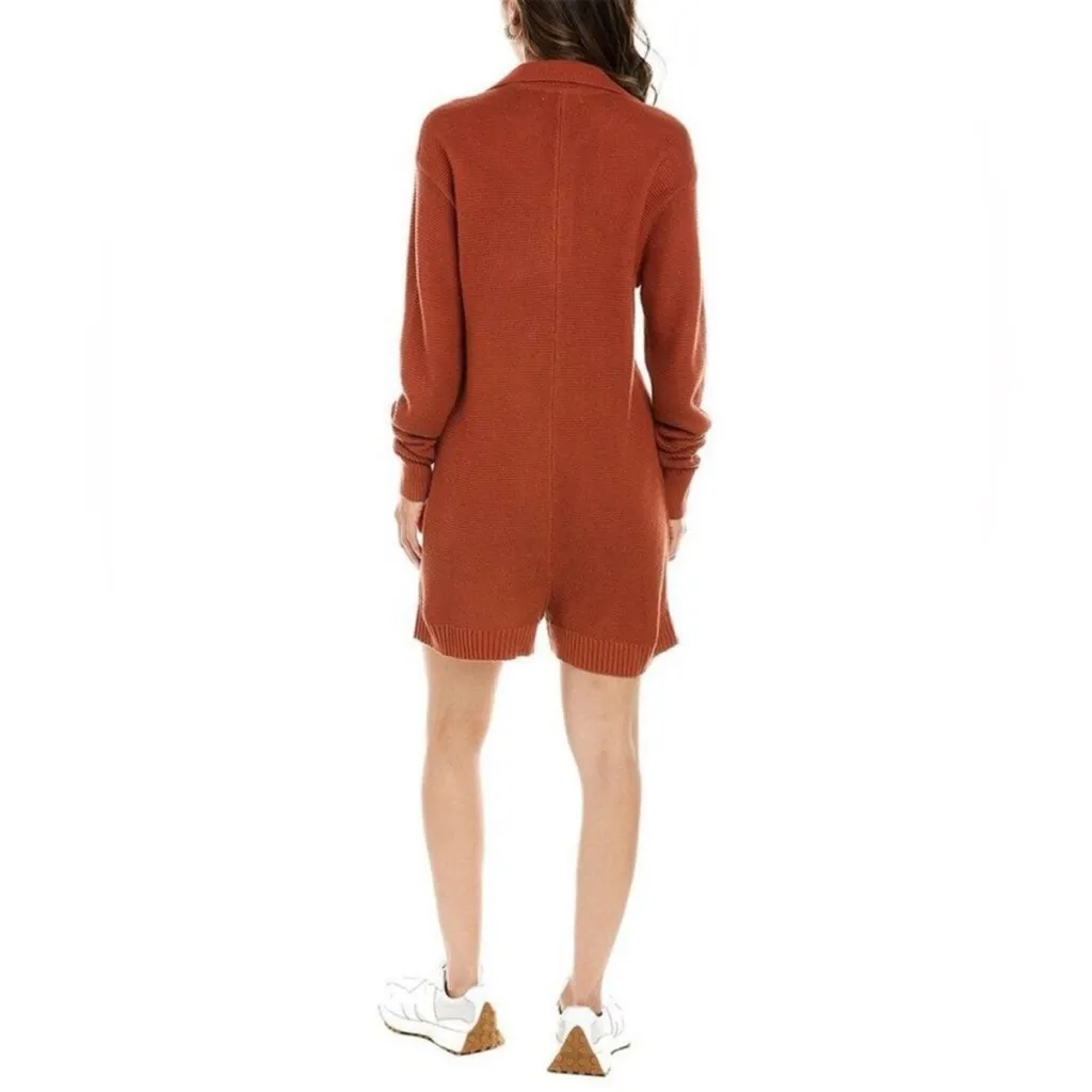 WeWoreWhat Orange Knit Sweater Romper, M - Image 2