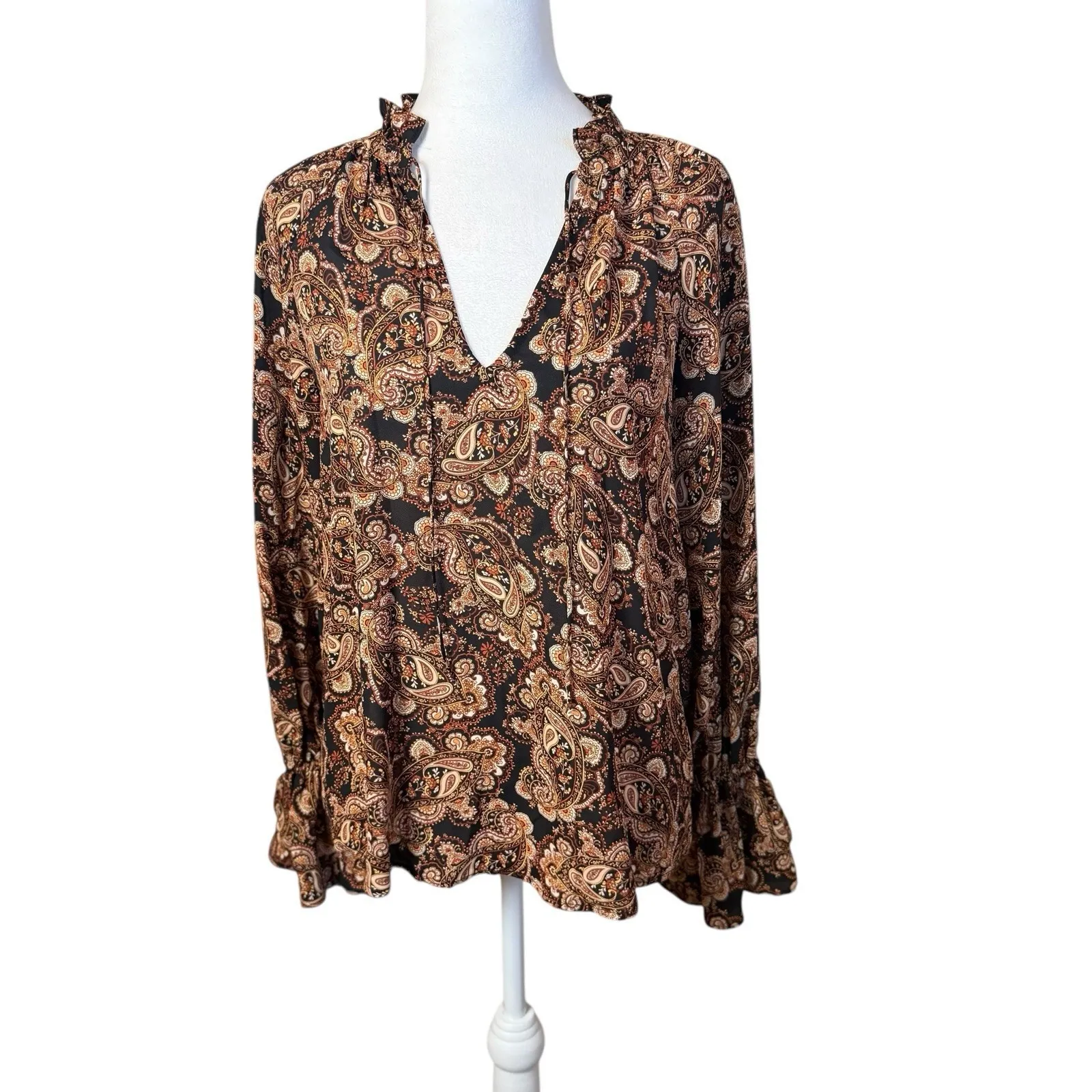 Nili Lotan x Target Paisley Print Long Sleeve Tie - Image 2