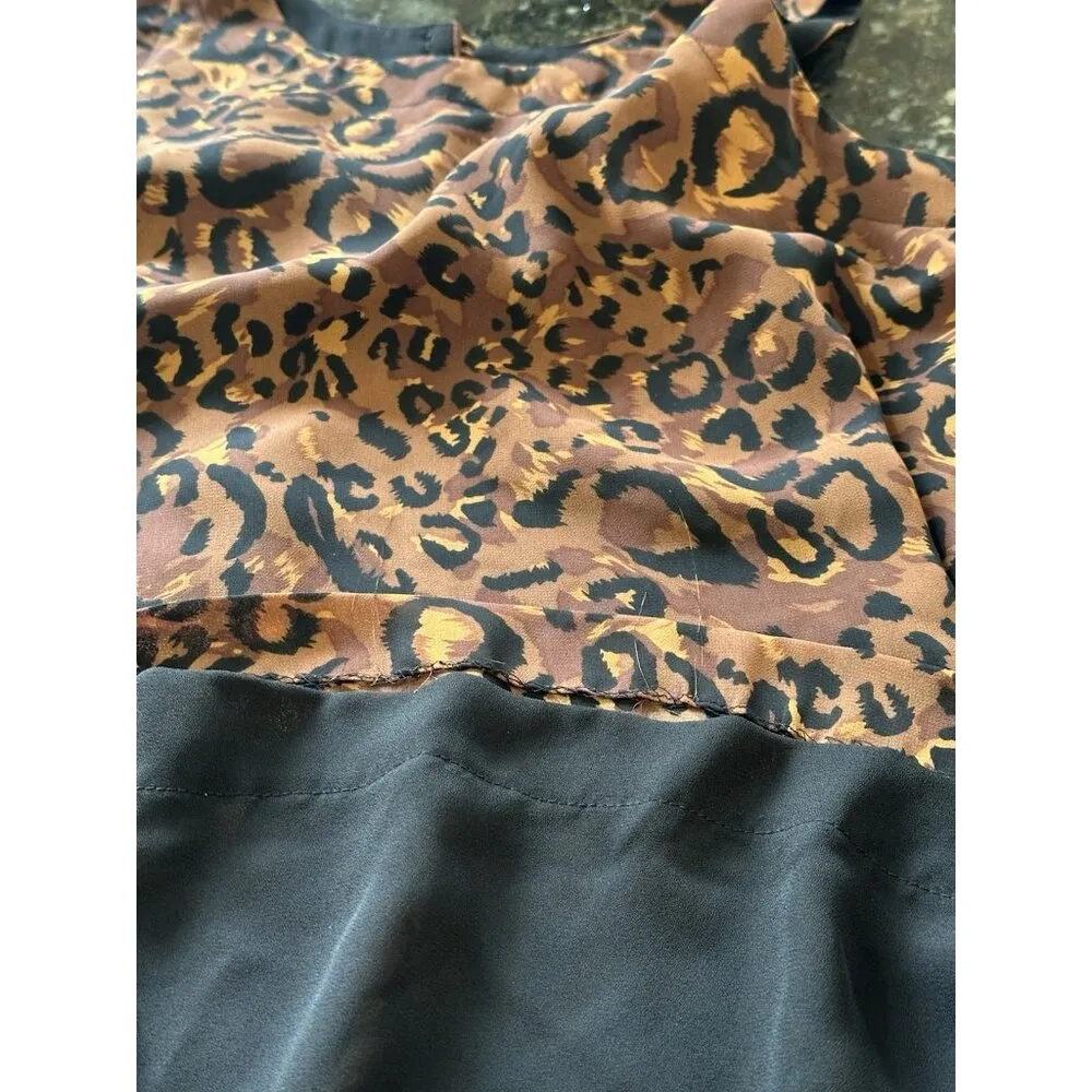 Jones New York Size 8P Leopard Print Dress Sleeveless A-Line Office Casual Basic - Image 7