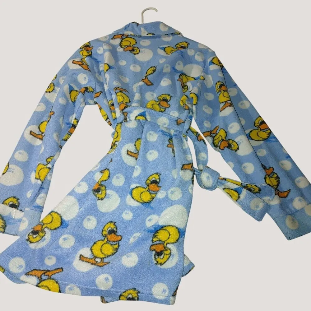 Kenzie Cloe Girls Blue Fun Rubber Duck Ducky Fleece Robe Belt ML Yellow Size XL - Image 5
